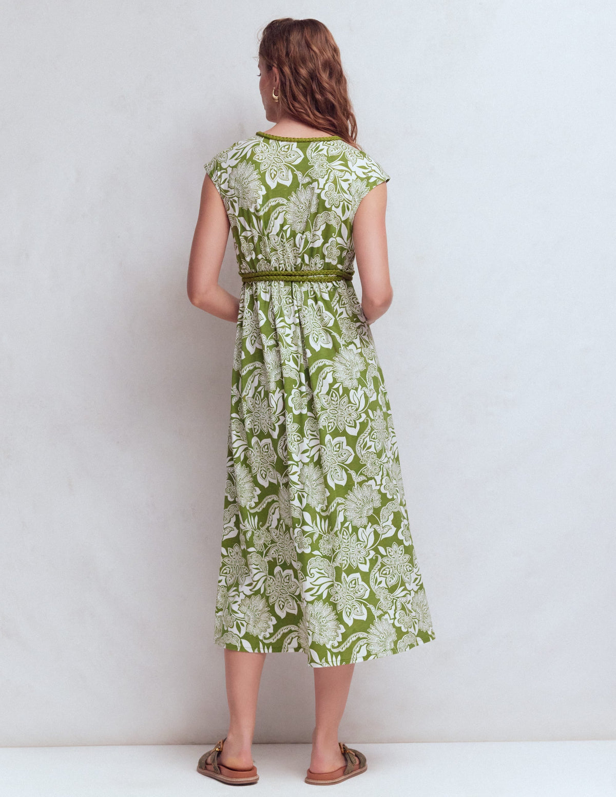 Heidi Ruched Rope Jersey Dress-Olive, Elegant Blossom