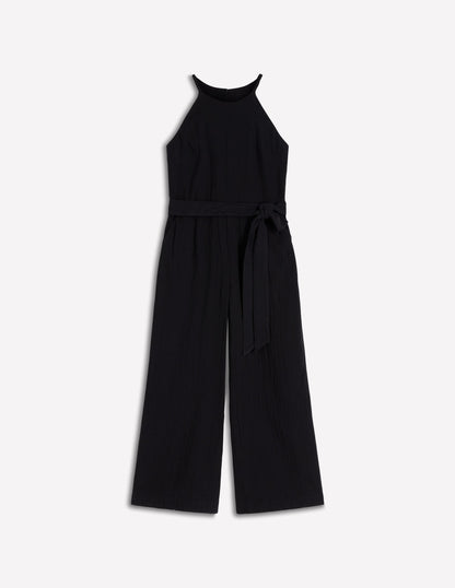 Rosa Double Cloth Jumpsuit-Black