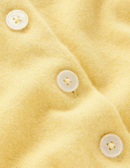 Cropped Cashmere Cardigan-Sandstone Yellow