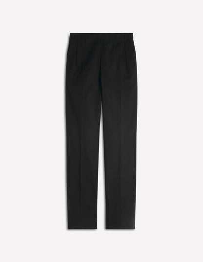 Slim Leg Cotton Pants-Black