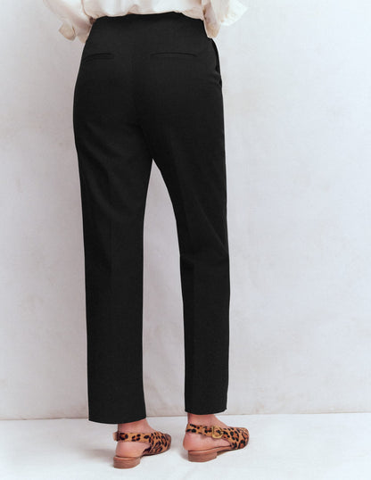 Slim Leg Cotton Pants-Black