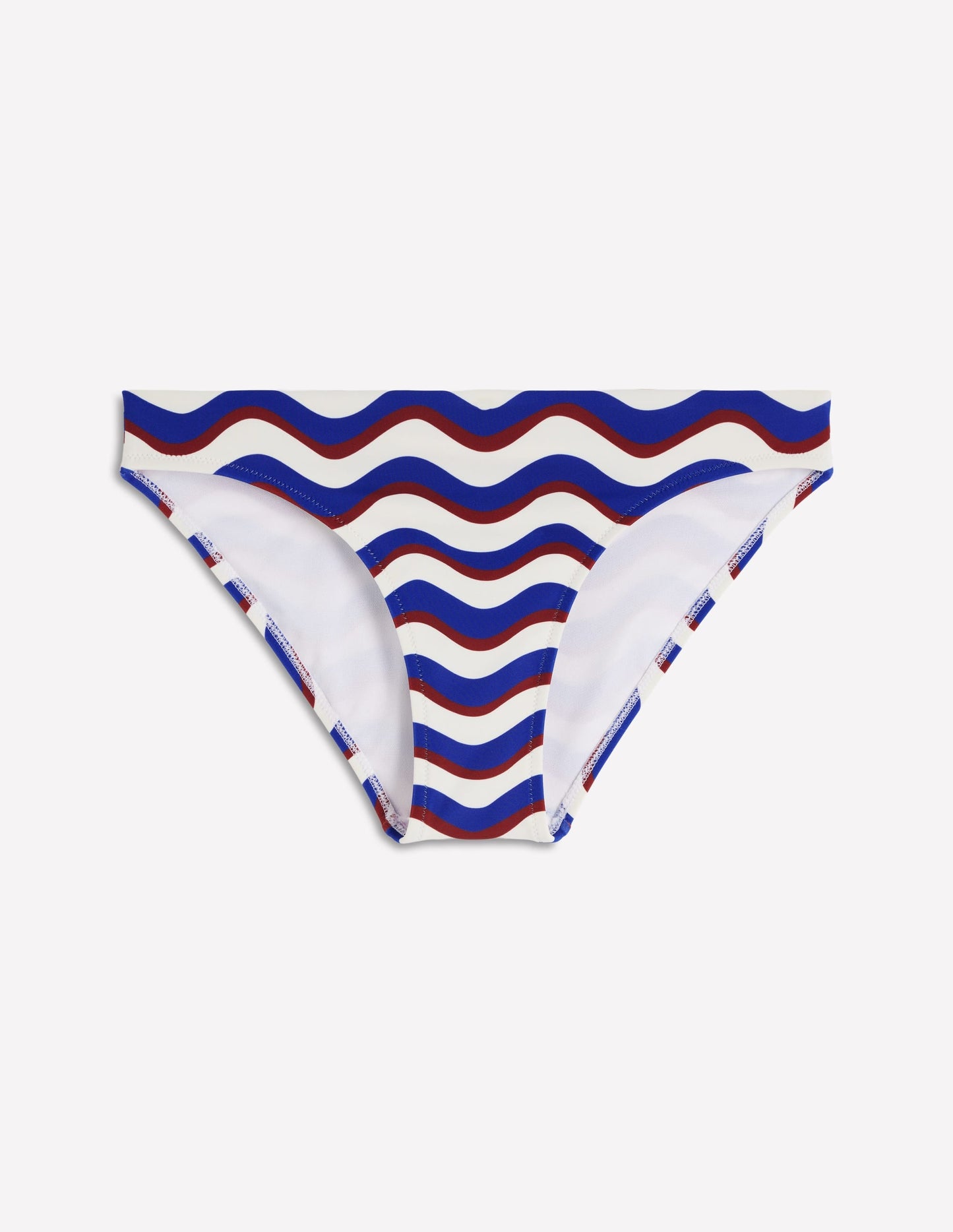 Classic Bikini Bottoms-Navy, Wavy Stripe