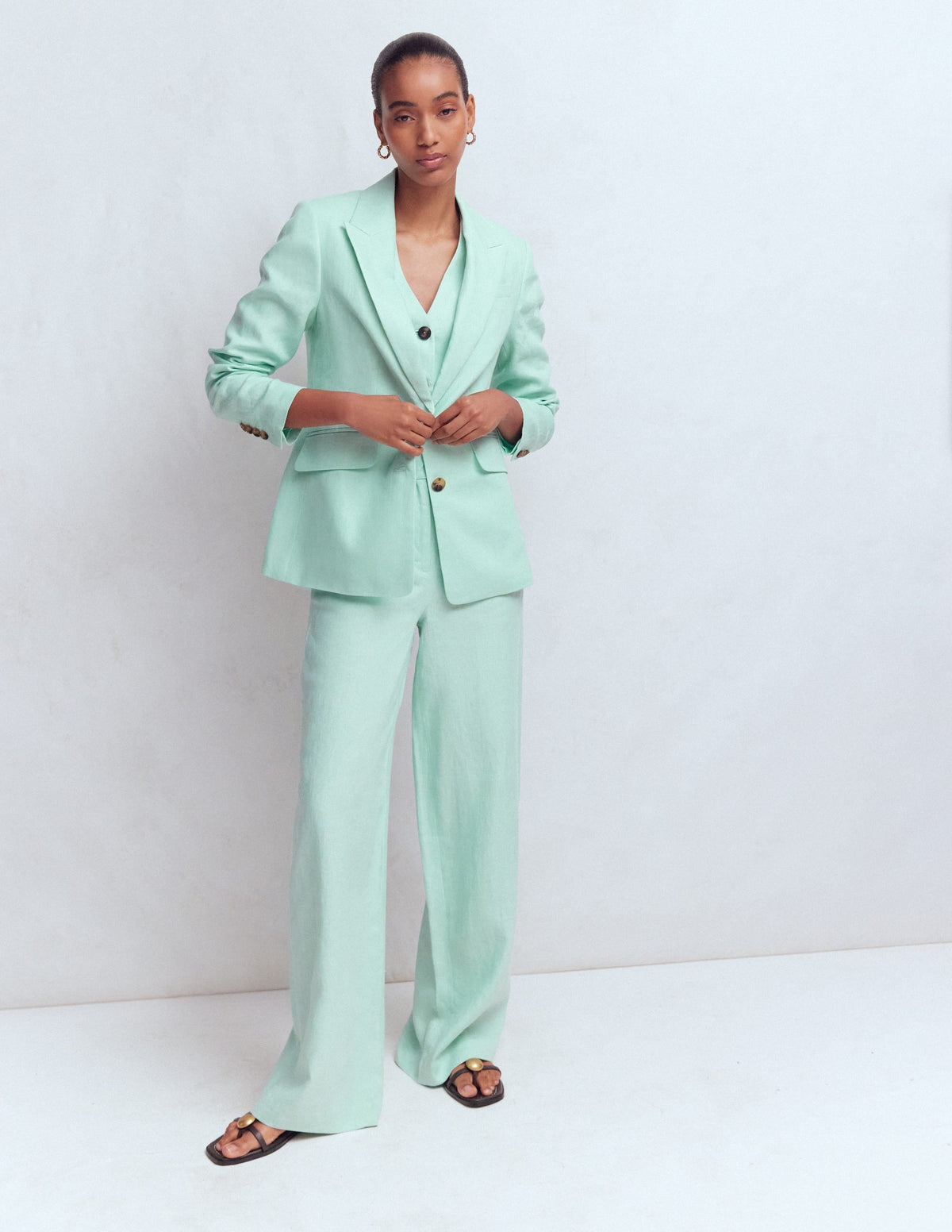 Stamford Linen Blazer-Spearmint