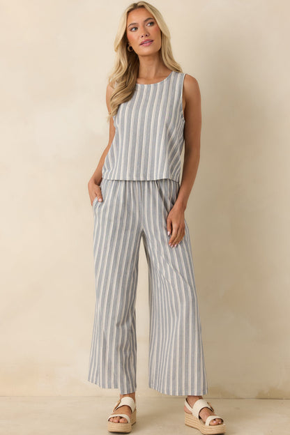Z Supply Sloane Grey & White Cotton Knit Stripe Top