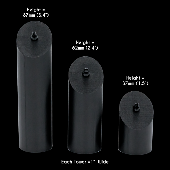 3 Piece Cylinder Tower Clip Display Set - Khrysos Jewelry
