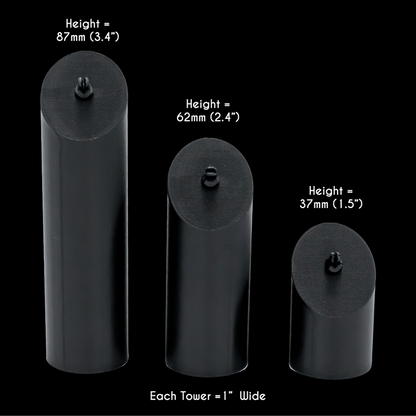 3 Piece Cylinder Tower Clip Display Set - Khrysos Jewelry