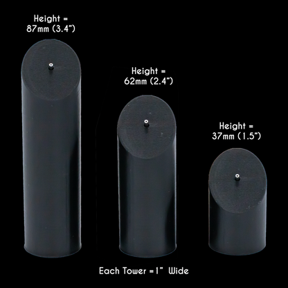 3 Piece Cylinder Tower Display Set- 14G Threaded Ends - Khrysos Jewelry