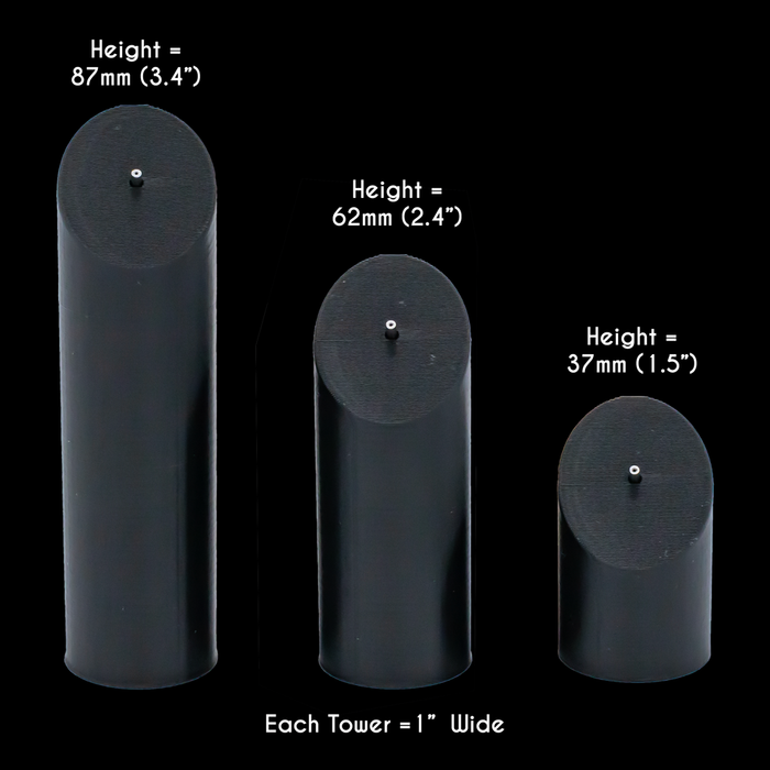 3 Piece Cylinder Tower Display Set- 14G Threaded Ends - Khrysos Jewelry
