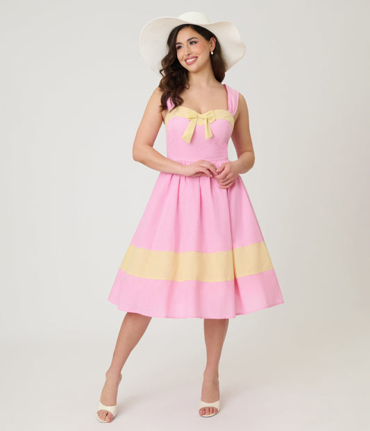 Barbie™ x Unique Vintage Picnic Pretty Gingham Swing Dress