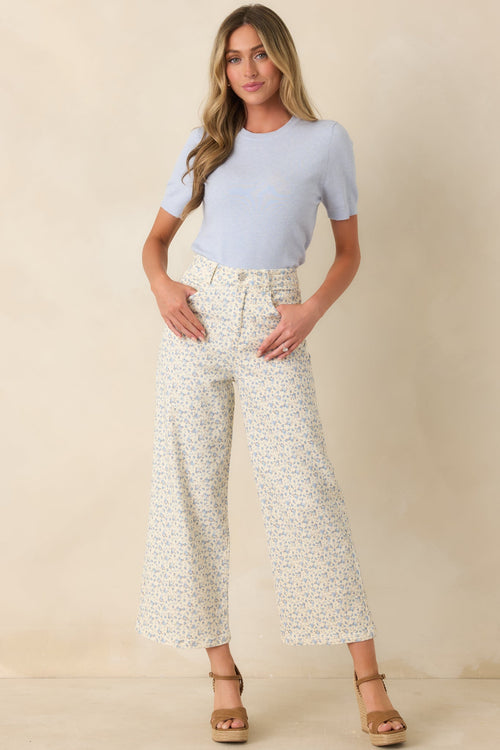 Always A Favorite Sky Blue Short Sleeve Knit Top