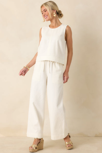 Z Supply Sun Seeker Ivory Twill Cropped Tank