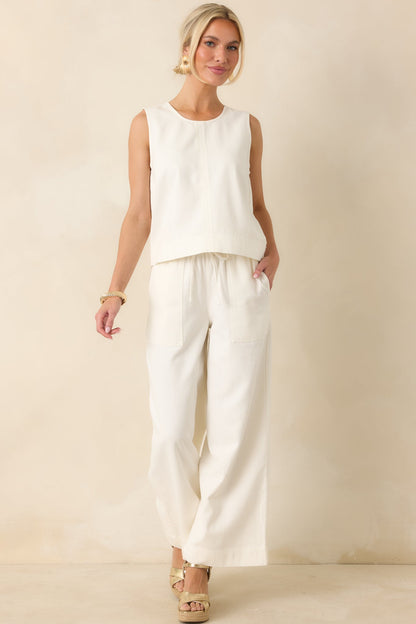 Z Supply Sun Seeker Ivory Twill Cropped Tank