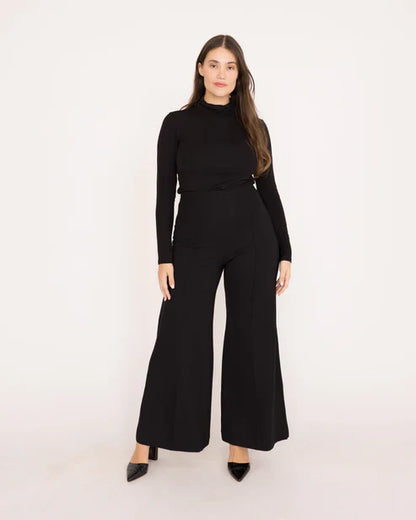 Ponte Knit Standard Wide Leg Pant