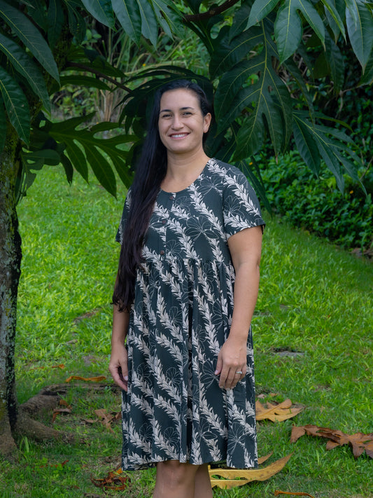 Adult 'Awapuhi Melemele Luana Dress - Kī Green