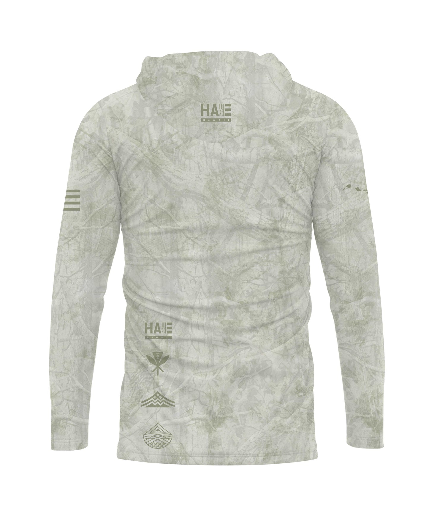 Aloha Aina Green Camo Hooded Long Sleeve Drifit