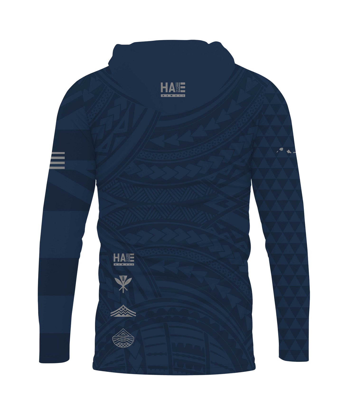 Aloha Aina Navy Blue Hooded Long Sleeve Drifit