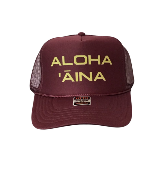 Aloha 'Āina Trucker Hat Maroon