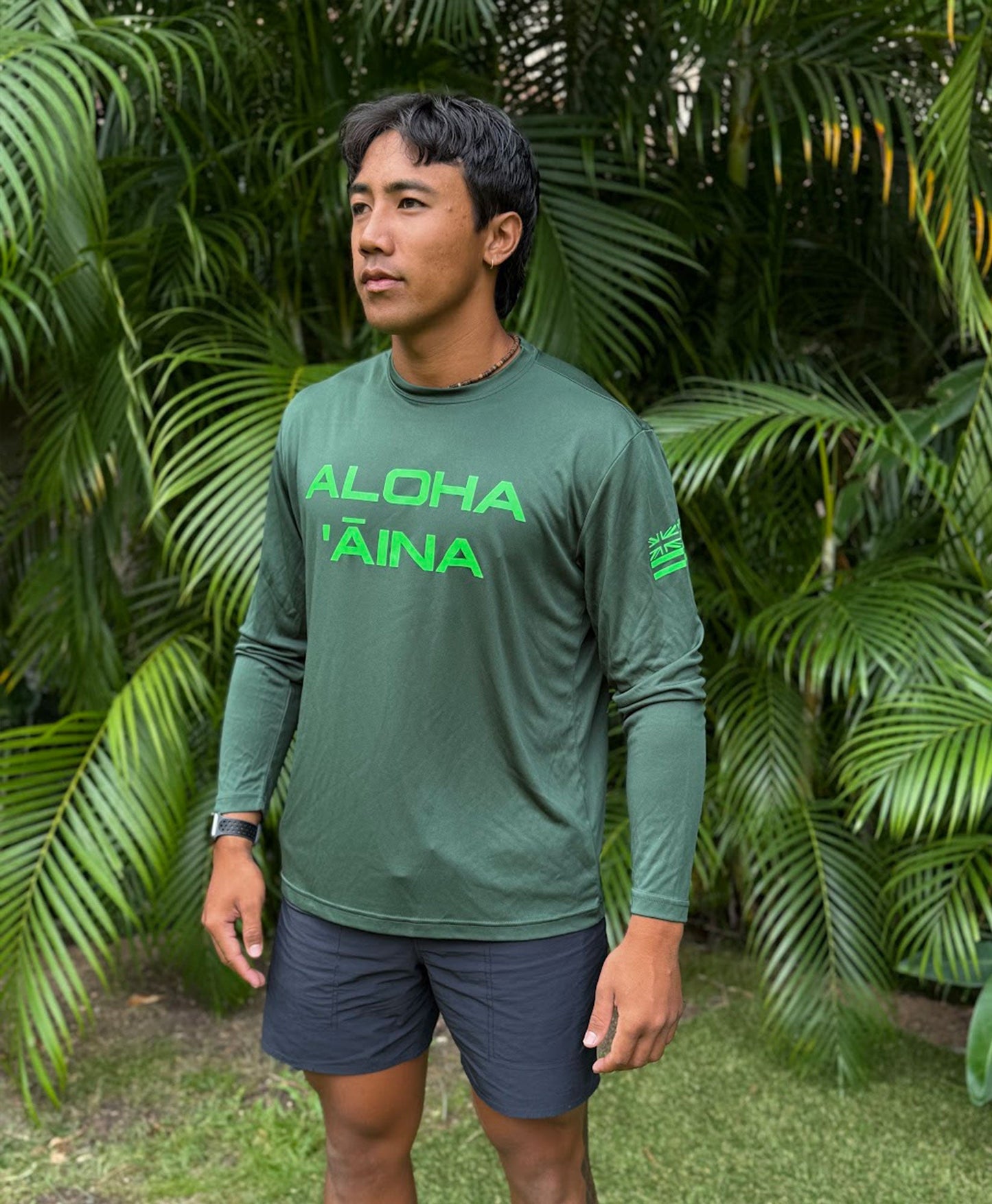Aloha 'Āina Longsleeve Drifit Forest Green