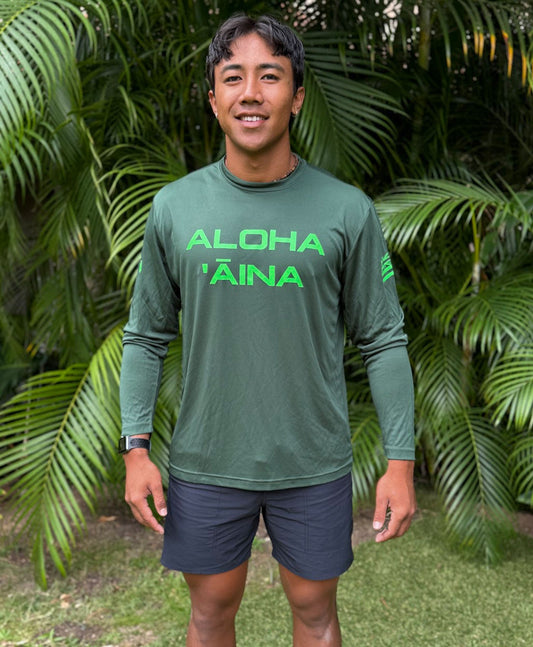 Aloha 'Āina Longsleeve Drifit Forest Green