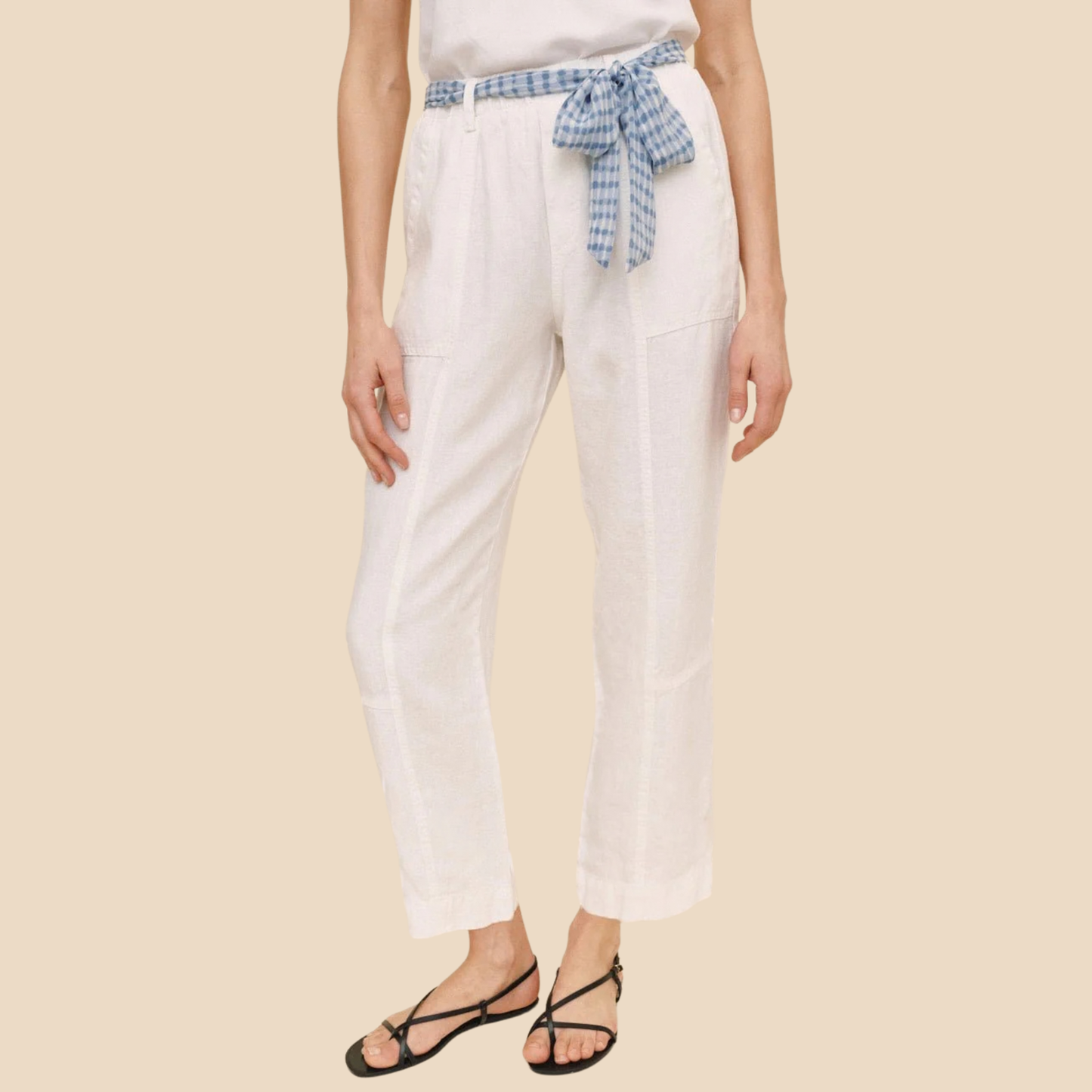 Bella Dahl Seam Pant With Printed Sash