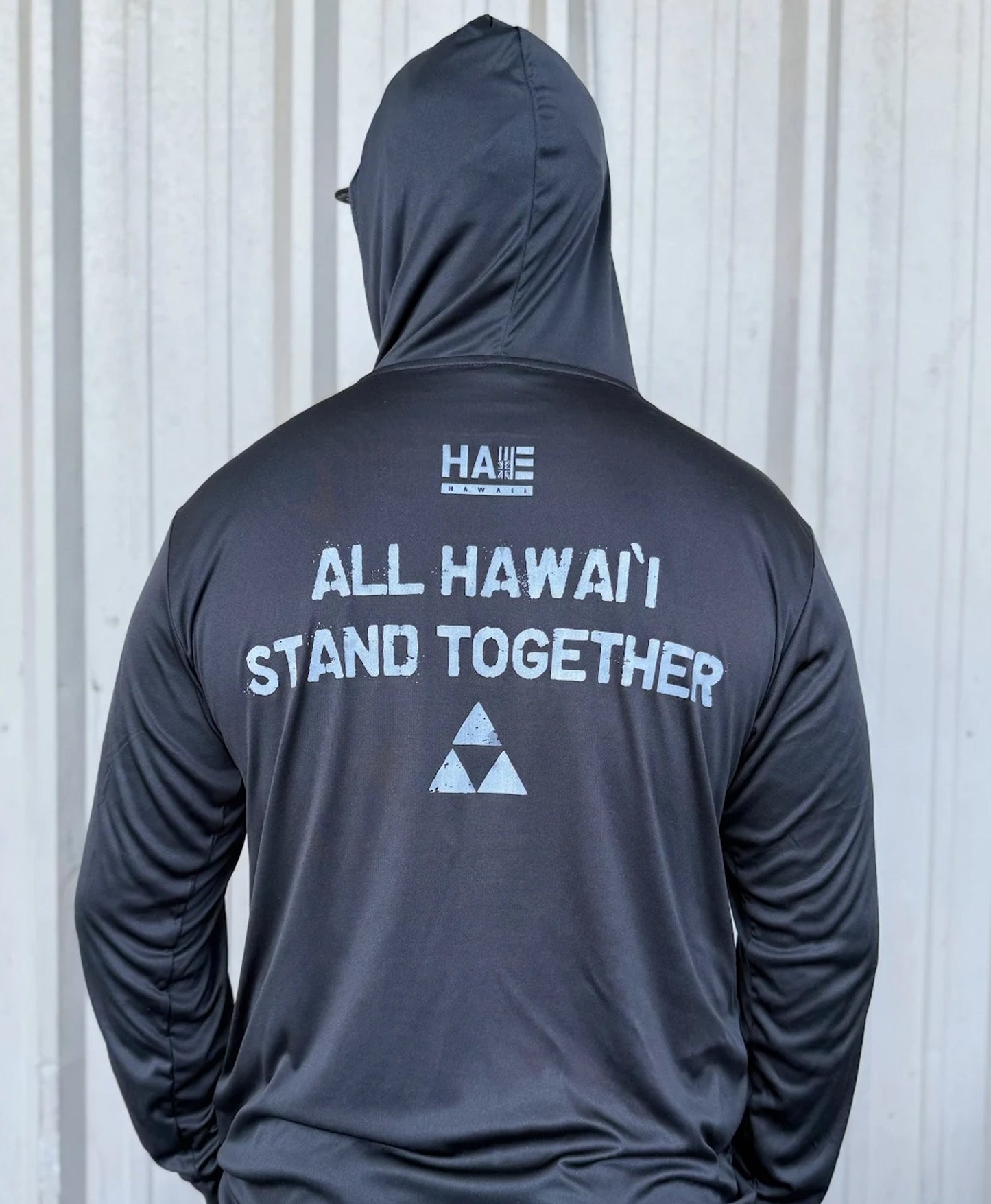 Hawaii Stands Together Hooded Longsleeve Dri Fit in Black