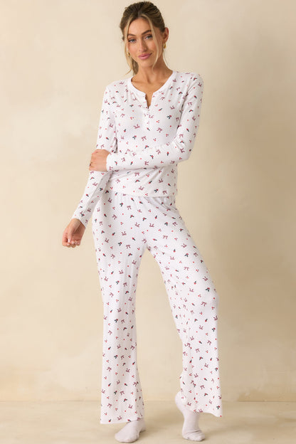 Z Supply White Multi Luxe Holly Pointelle Pajama Pants