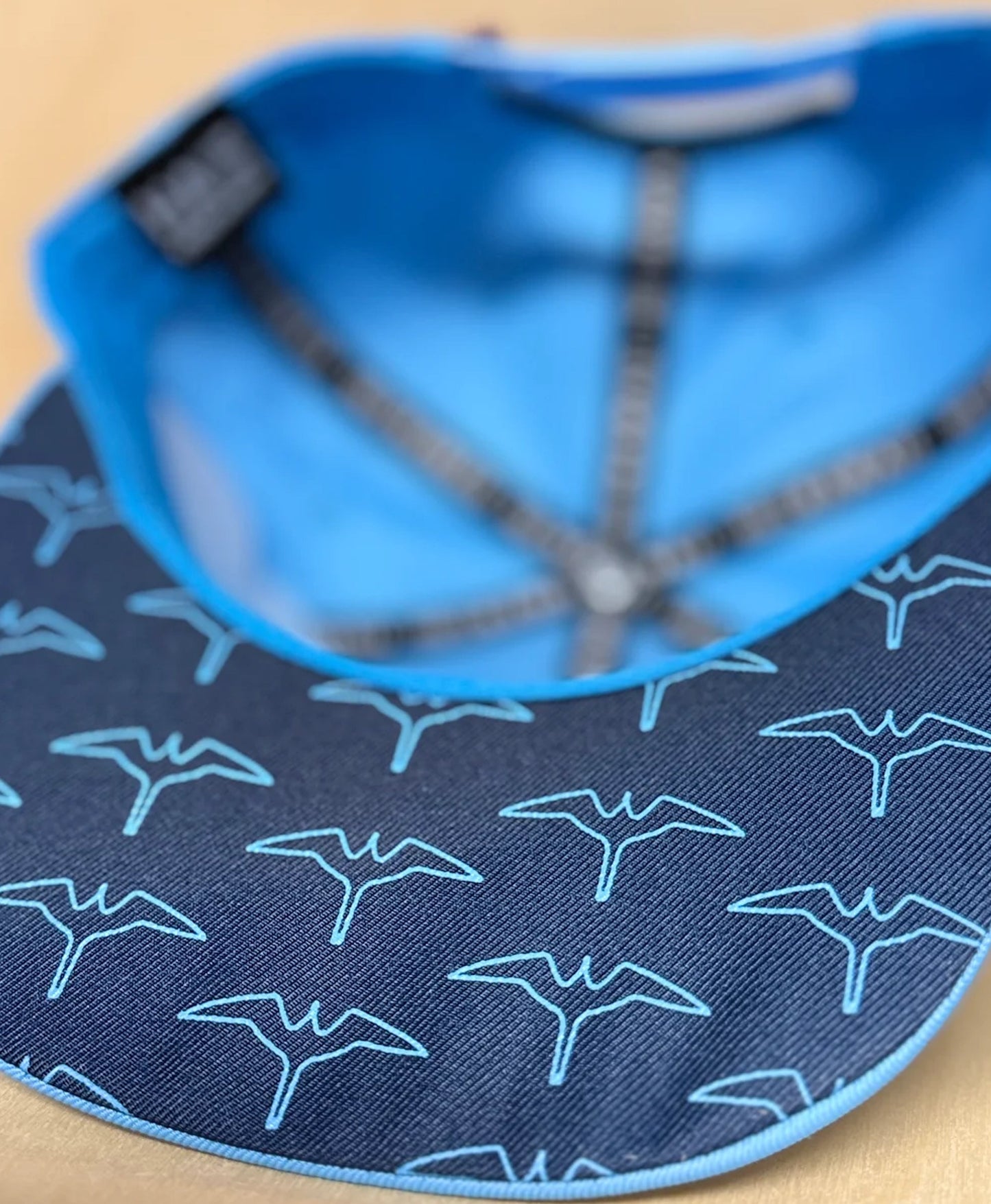 Iwa 3D Puff Snapback Navy on Light Blue