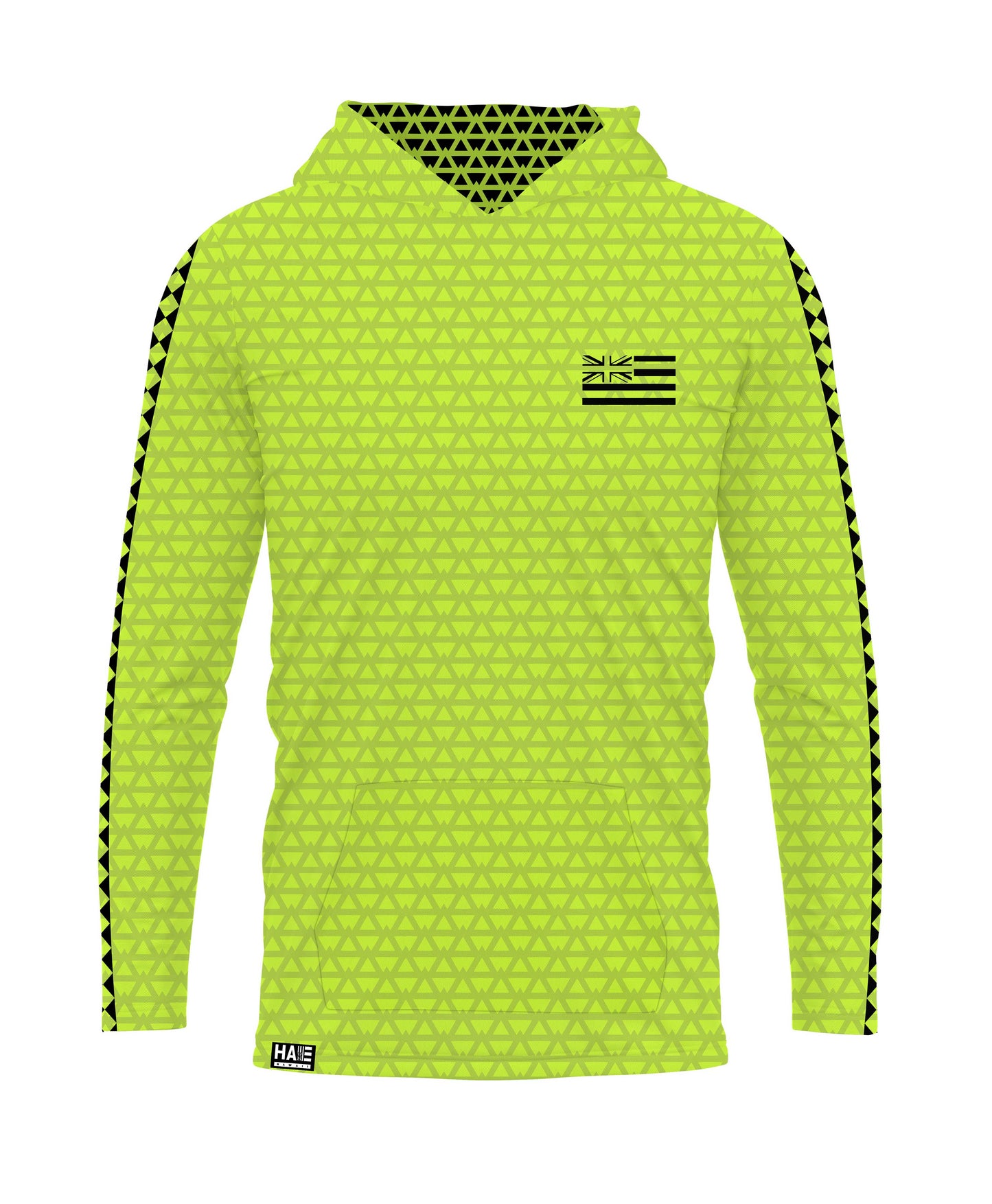 Iwa Triangles Hooded Long Sleeve Drifit High Viz