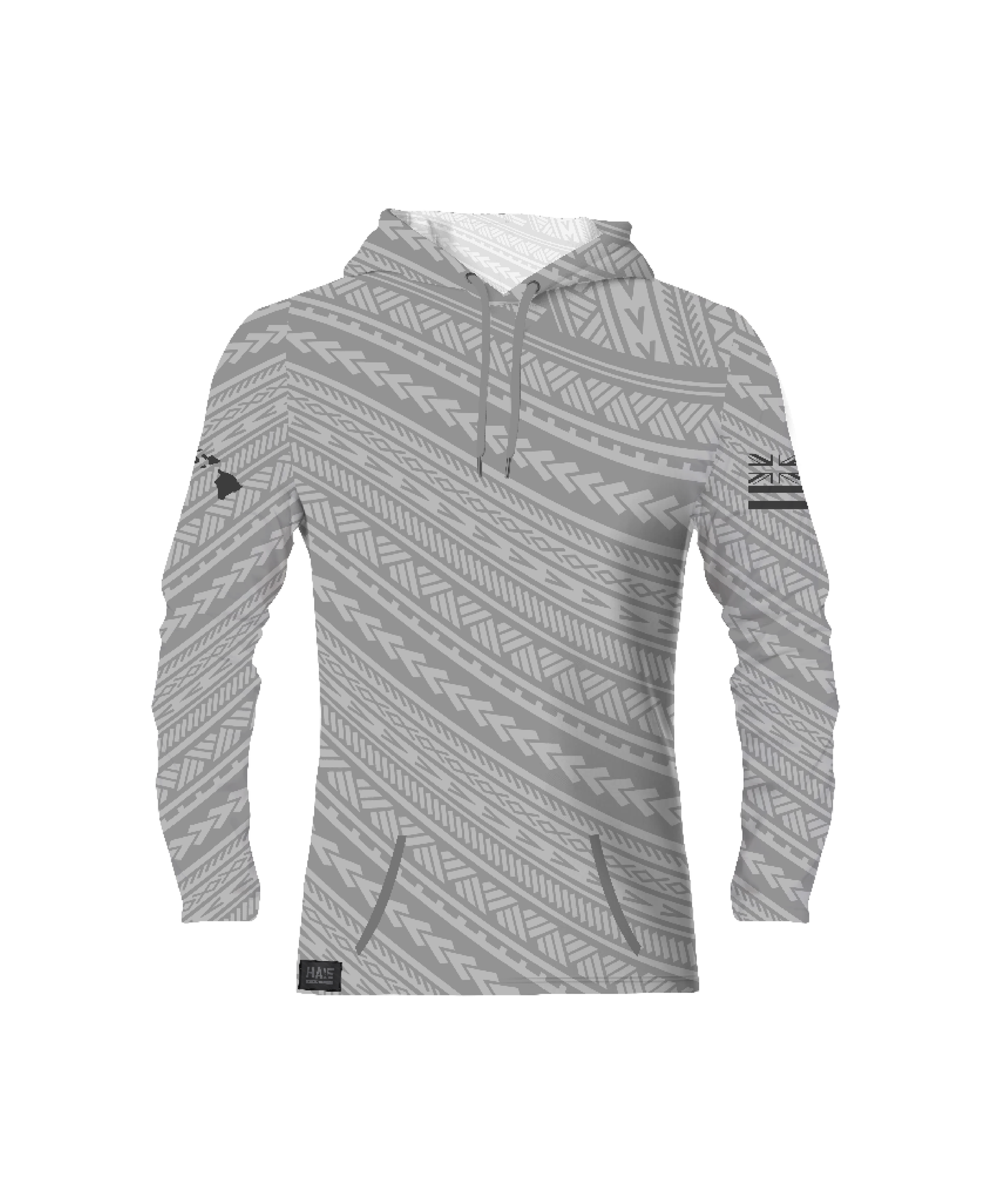 Kakau Gray Sublimated Youth Hooded Long Sleeve Drifit