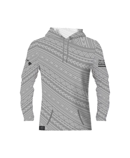 Kakau Gray Sublimated Youth Hooded Long Sleeve Drifit