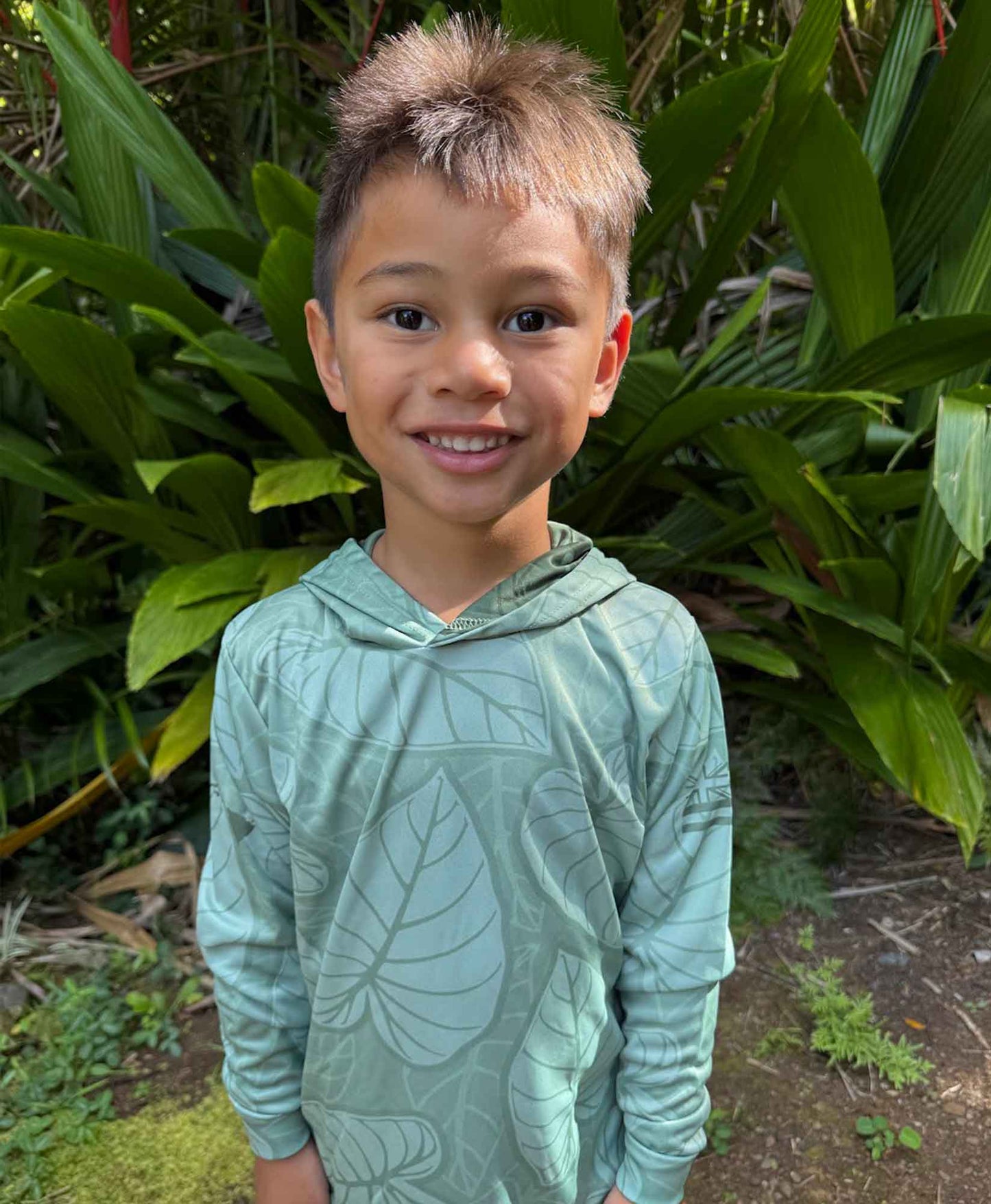 Kalo Patch Green Toddler Hooded Longsleeve Drifit
