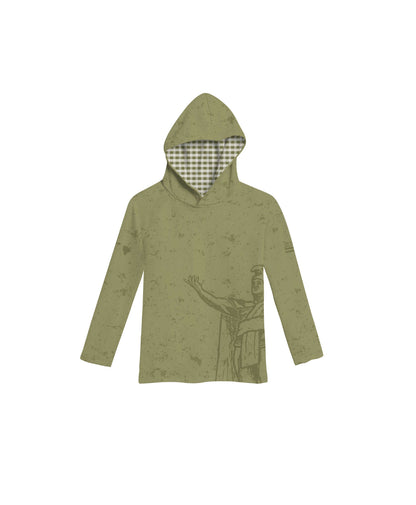 Kamehameha Toddler Hooded Longsleeve Drifit Olive