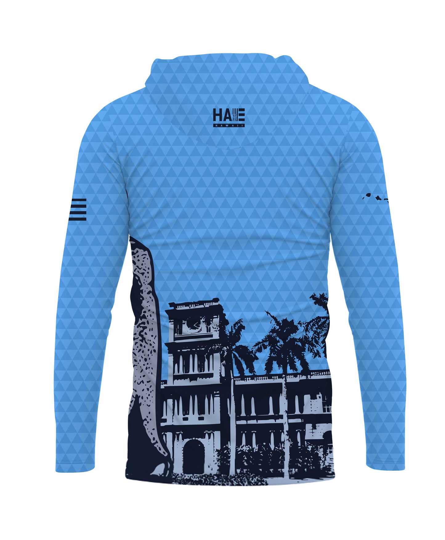 Kamehameha Light Blue Hooded Longsleeve Drifit