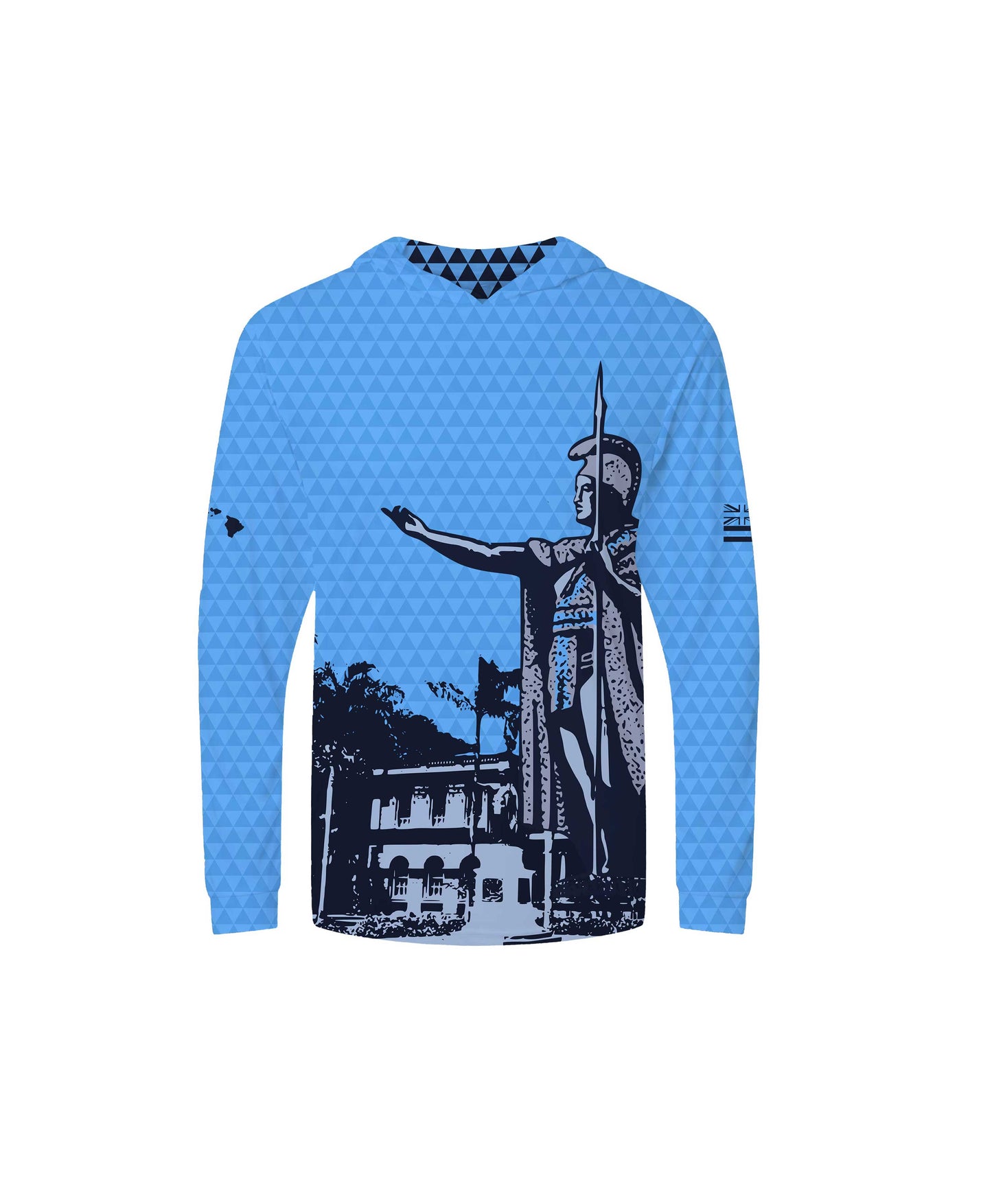 Kamehameha Light Blue Youth Hooded Longsleeve Drifit