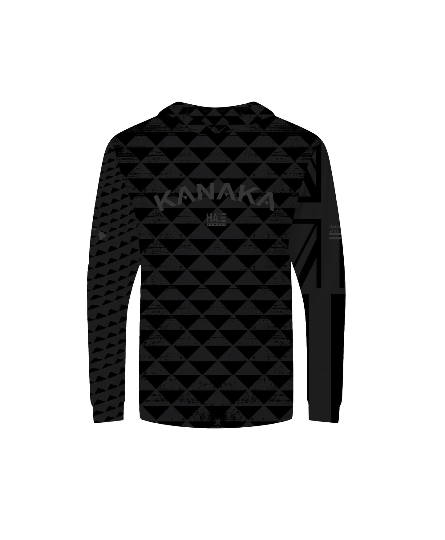 Kanaka Arch Black on Gray Youth Hooded Long Sleeve Drifit