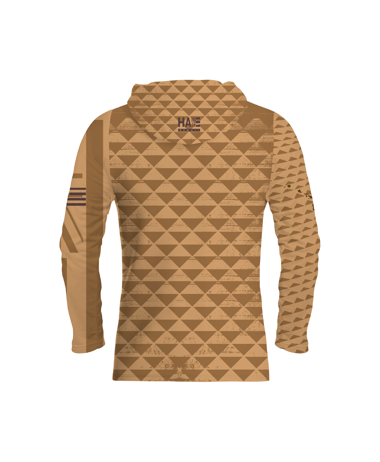 Kanaka Youth Sublimated Hooded Long Sleeve Drifit Brown
