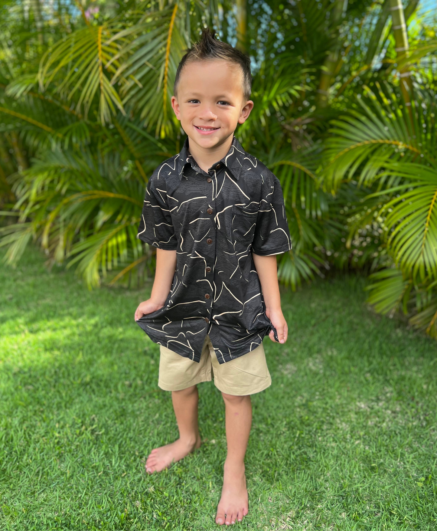Keiki Button Down Aloha Shirt Iwa Birds