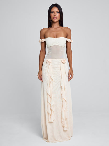 MARCELINE MAXI DRESS BEIGE