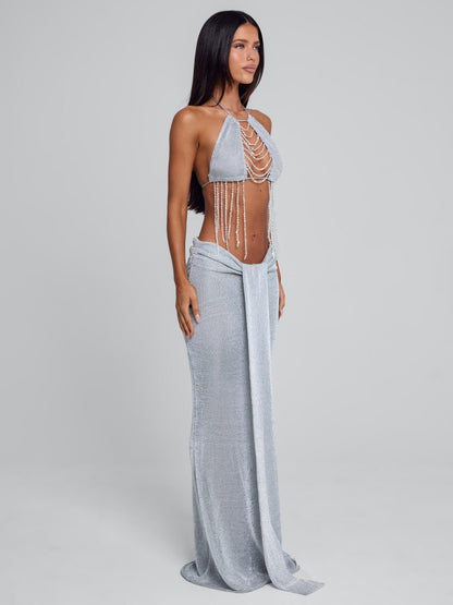 Nivra Maxi Skirt Silver