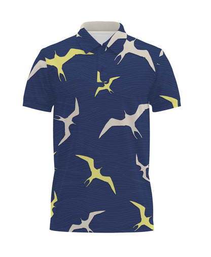 Na Iwa Waves Anywhere Polo in Navy