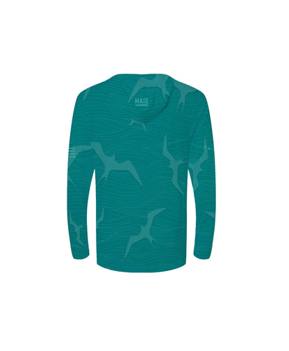 Na Iwa Waves Youth Hooded Longsleeve Drifit Teal