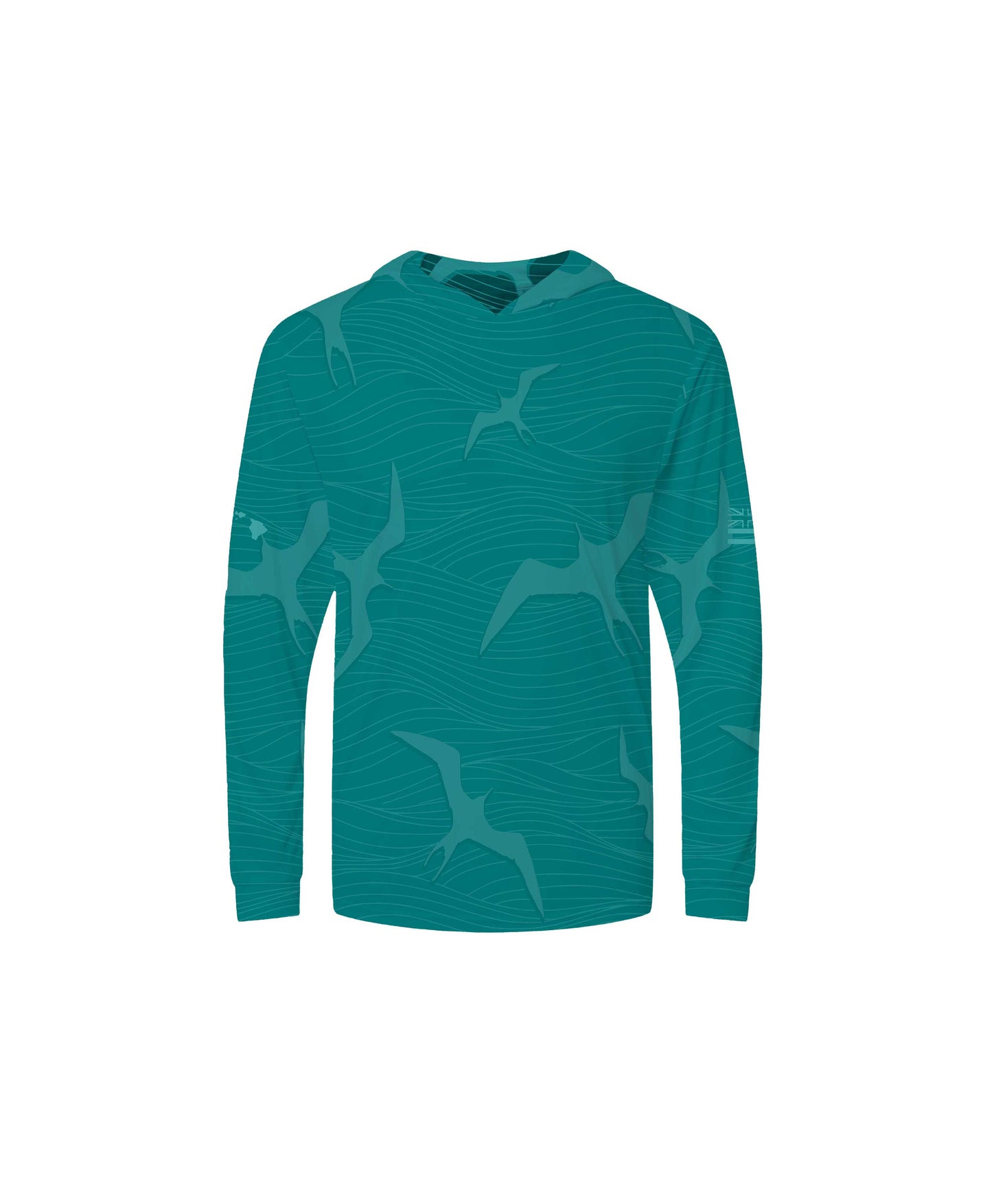 Na Iwa Waves Youth Hooded Longsleeve Drifit Teal