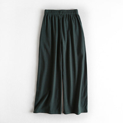 Ji Jian 极简 Minimalist Unisex Pure Cotton & Hemp Wide Straight Leg Pants
