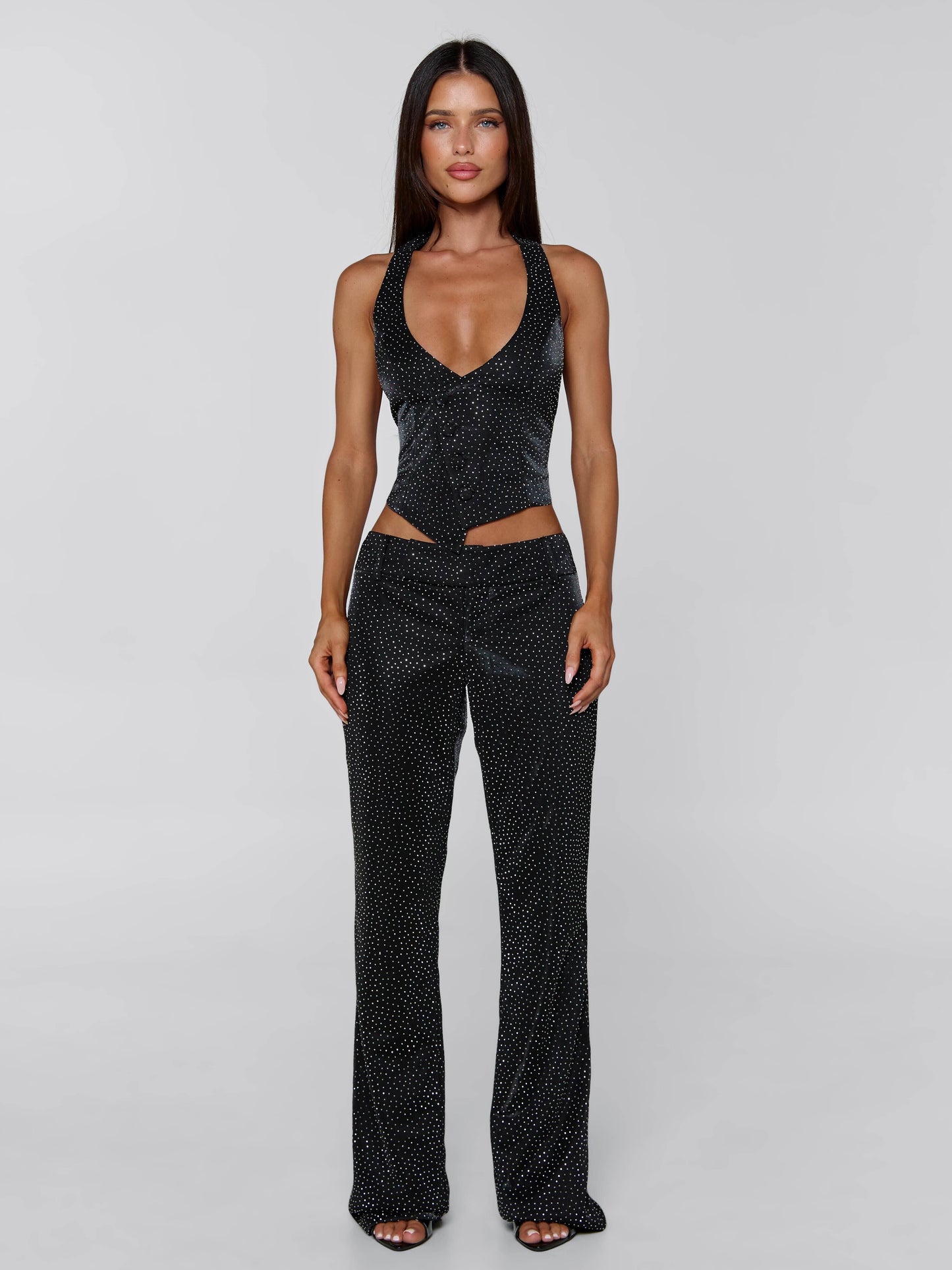 Mariais Waistcoat Black Sparkle
