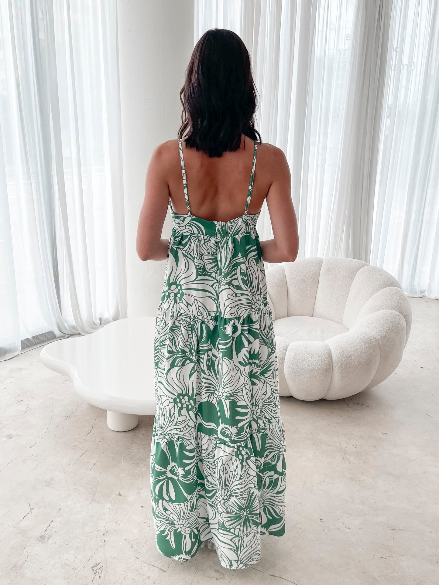 Oloria Green Floral Dress | Women's Floral Maxi Dress