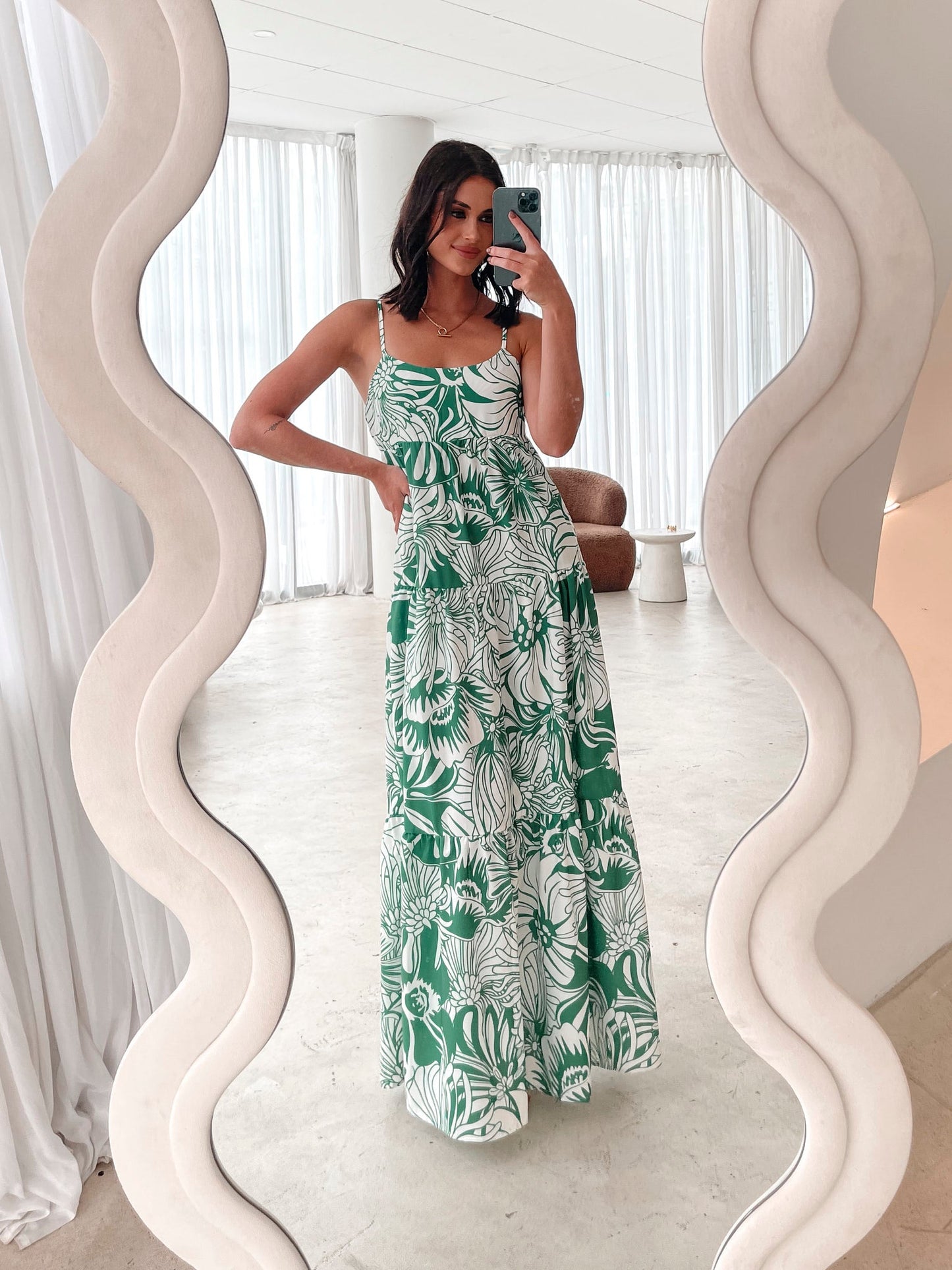 Oloria Green Floral Dress | Women's Floral Maxi Dress