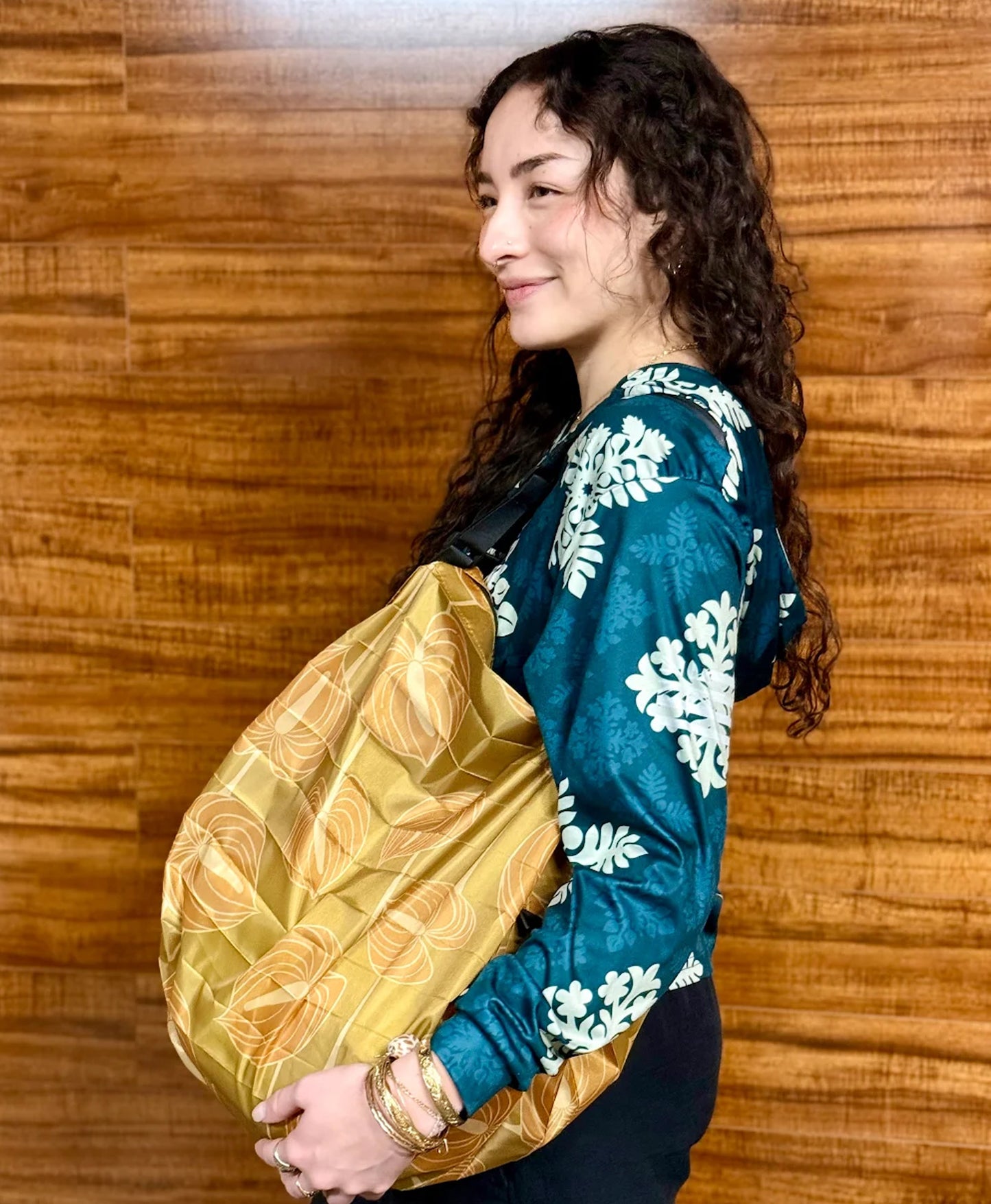 Origami Reusable Zipper Tote Anthurium