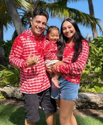 Palaka Kuiki Toddler Hooded Longsleve Drifit Red