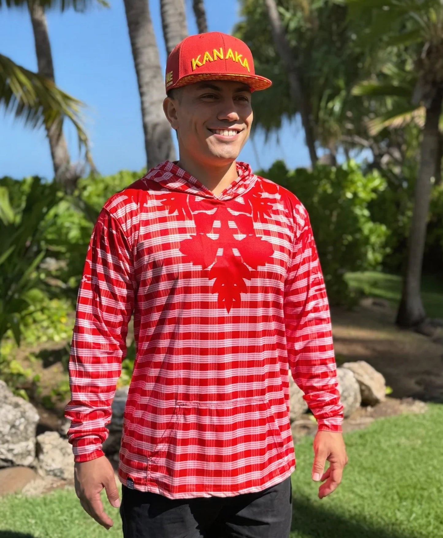 Palaka Kuiki Youth Hooded Longsleve Drifit Red