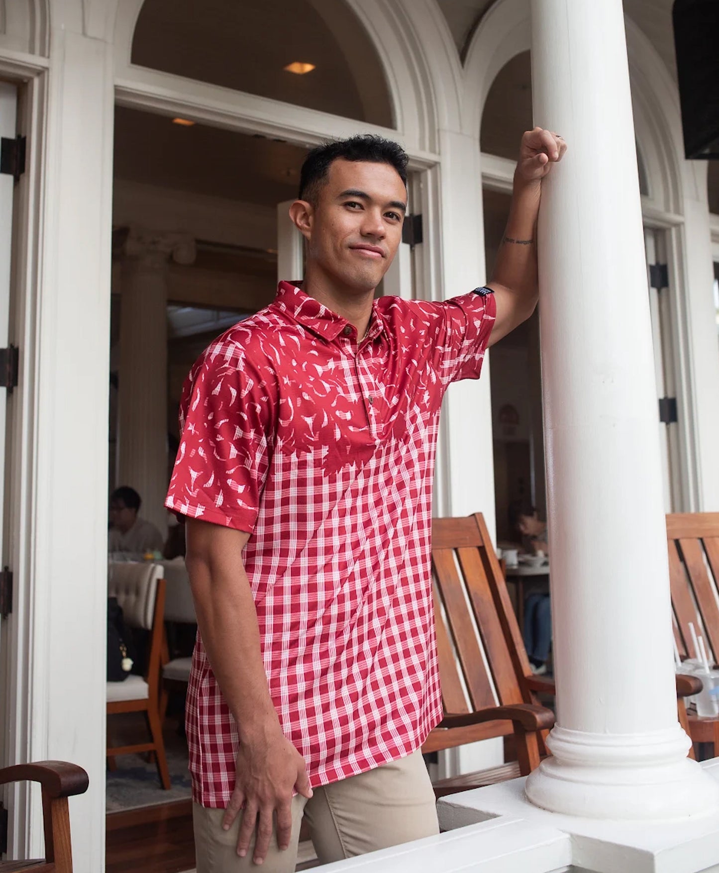 Palaka Kuiki Kane Pullover Lehua Red